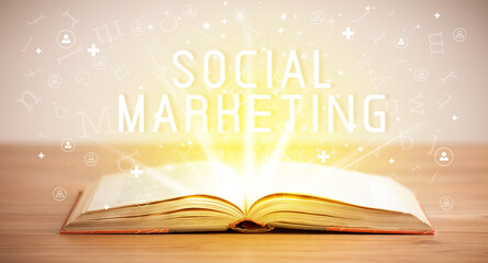 open book, social networking concept