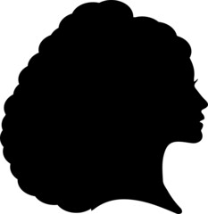 Silhouette of Woman with Long Curly Hair