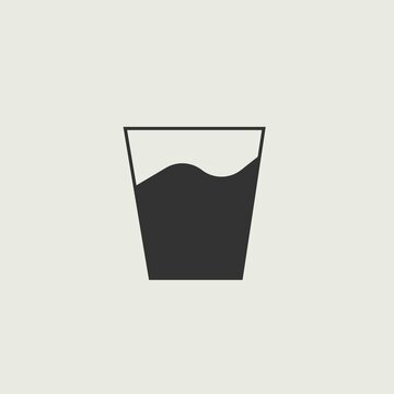 cup of water vector icon illustration sign