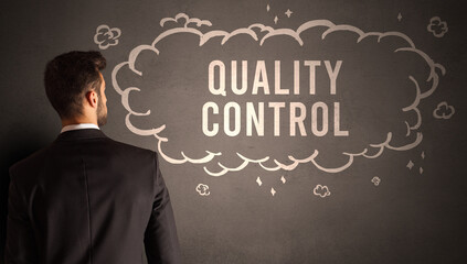 businessman drawing a cloud with inscription