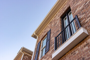 Wall of a brick apartment building