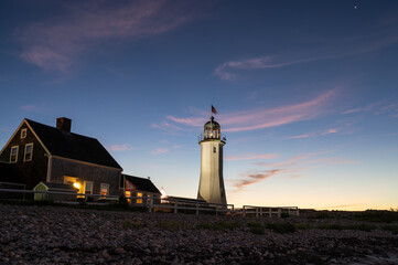 Fototapeta na wymiar Lighthouse at daybreak in color