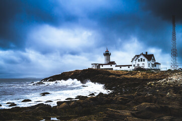 lighthouse on stormy day