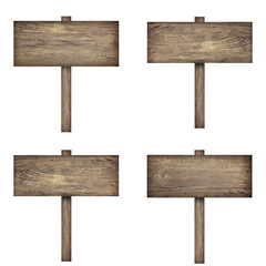 Wooden sign isolated on a white background.