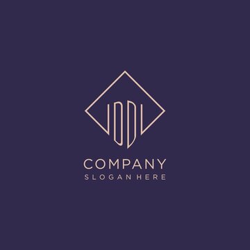 Initials DD logo monogram with rectangle style design