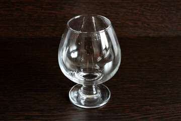crystal glass on a dark background