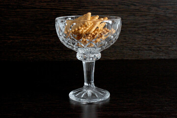 crystal vase with cookies