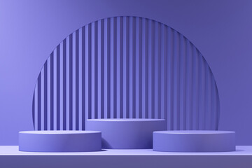 3d product podium mockup with abstract background on violet background,3d render illustration,very peri trend color 2022