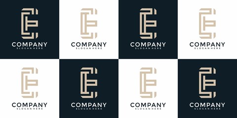 Creative monogram initials E logo design template.