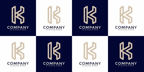 Collection of abstract letter K logo designs
