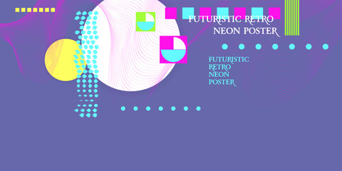 Futuristic Very Peri retro neon colors landscape of the 80`s. Vector futuristic illustration of sun with mountains in retro style. Cyber Surface. Suitable for design in the style of the 1980`s or 80`s