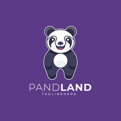 Panda illustration logo concept