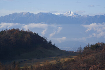 Southern Alps mountains seen from Shishiiwa Observatory in Nagano Prefecture