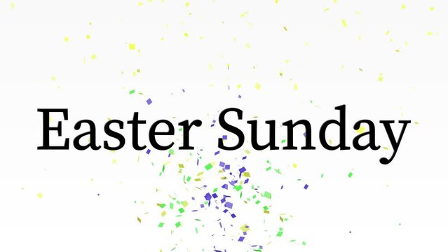 白背景　Easter Sunday　イベント　テキスト　アニメーション　モーショングラフィックス