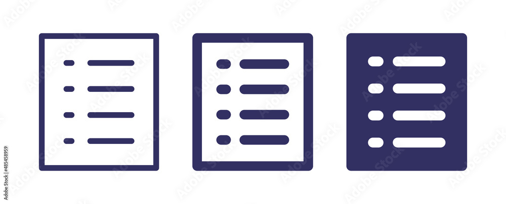 Poster sheet of paper icon set. notes icon vector illustration.
