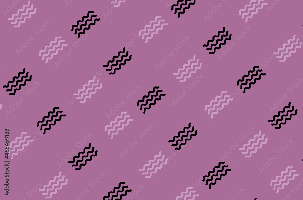 Poster pattern of black and pink geometric shapes in retro, memphis 80s 90s style. zigzag elements on pink 
