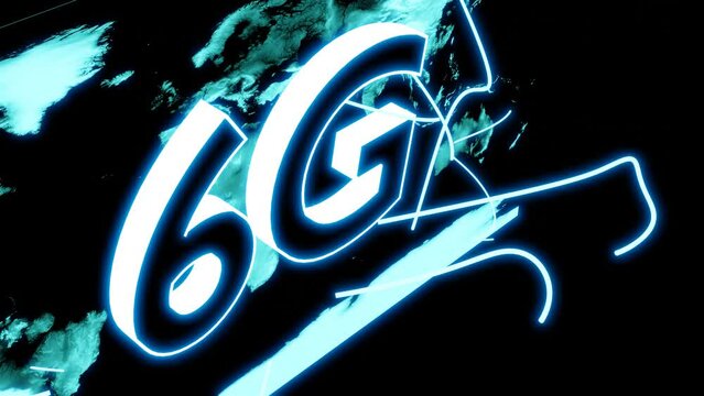 6G telecommunication futuristic animation background earth