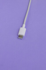 USB cable type C over blue background