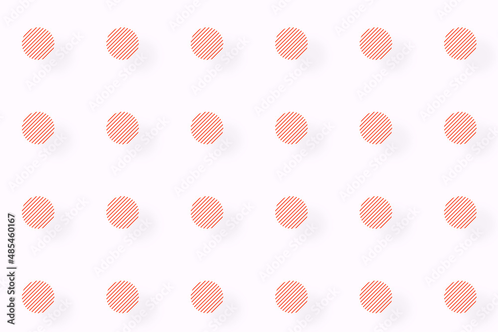 Poster pattern of orange geometric shapes in retro, memphis 80s 90s style. circles shapes of lines on white