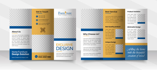 Elegant Trifold Brochure Layout For Furniture Company