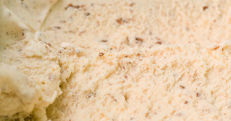 Ice cream with Chocolate Chip surface, Top view Blank for design..