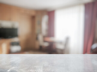 wooden table in the living room