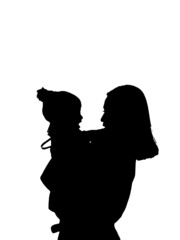 Silhouette of a child with Mother