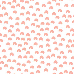 Abstract seamless pattern in pastel colors. Background with pink organic shapes. Vector hand-drawn illustration. Perfect for print,  decorations, wrapping paper, covers, invitations, cards.