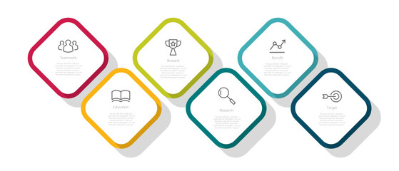 Modern colorful infographic with icon and text sample vector on white background, business, office , chart, presentation, etc.