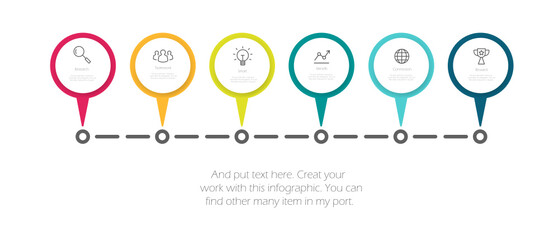 Modern colorful infographic with icon and text sample vector on white background, business, office , chart, presentation, etc.