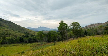 Fototapeta na wymiar Panorama of the Borneo Mountains in summer