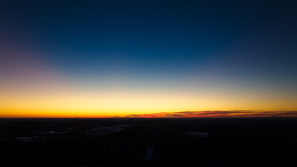 sunset in the mountains aerial colorful