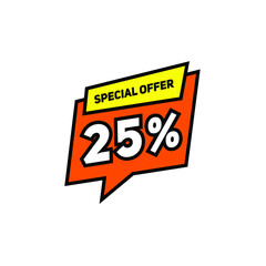 Sticker Discount 25% With Cartoon Theme