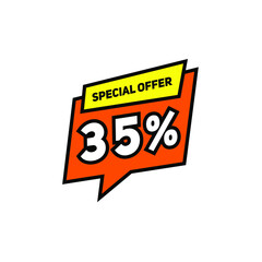 Sticker Discount 35% With Cartoon Theme