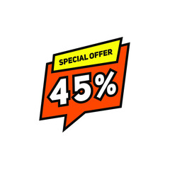 Sticker Discount 45% With Cartoon Theme