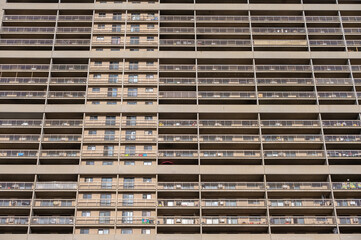 Balconies on generic urban apratment buildings in Calgary.