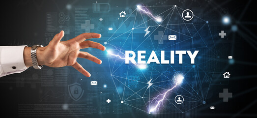 Hand pointing at inscription