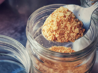 Aflatoxin is contaminated in crushed peanuts that have fungi. World Health Organization Determine...