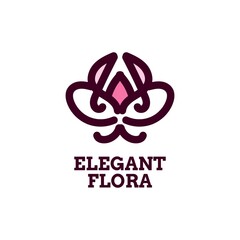 elegant flora flower nature logo concept design illustration