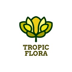 tropic flora flower nature logo concept design illustration