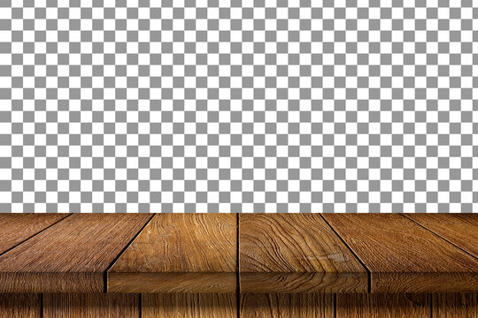 Wooden board table top TRANSPARENT background, Use as product display montage - Vector