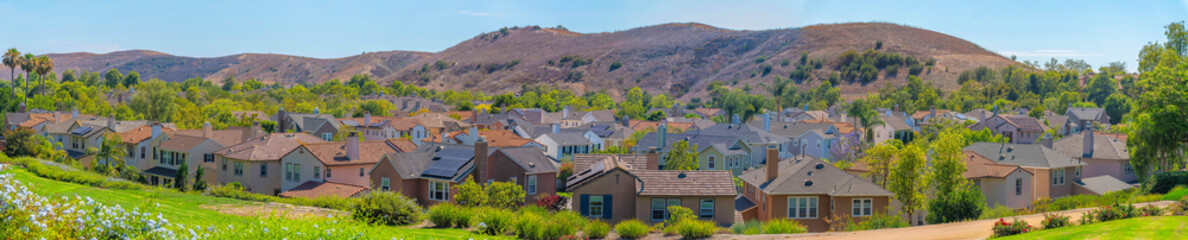 Fototapeta na wymiar Panoramic view of Ladera Ranch community in Southern California
