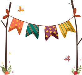 Flat illustration with flafs. Isolated on transparent background. Perfect for home decor, posters, wall art.