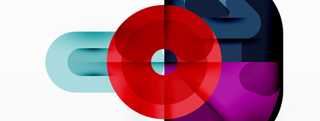 Obraz premium Creative geometric wallpaper. Circles, lines background. Business template for wallpaper, banner, background or landing