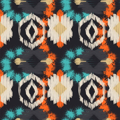 Indian abstract ikat ogee pattern.Boho and gypsy style. Ethnic paisley ornament. Can be used for wallpapers, gift wrap, textile, duvets and linens