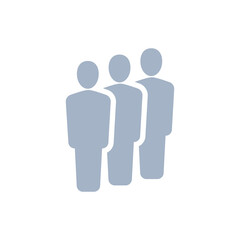 Three people icon,Vector silhouette illustration