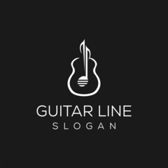 Electric guitar icon, guitar logo template