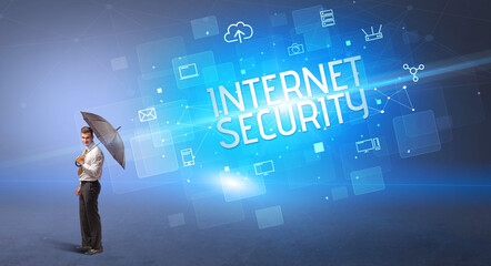 defending with umbrella from cyber attack