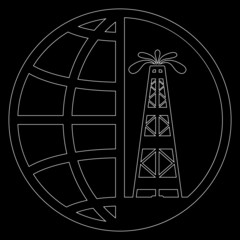 Oil fountain in the background of the globe.