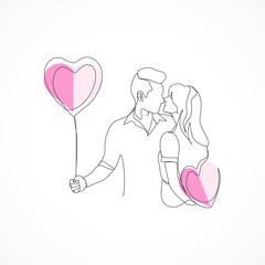 Giving and receiving love illustration line art